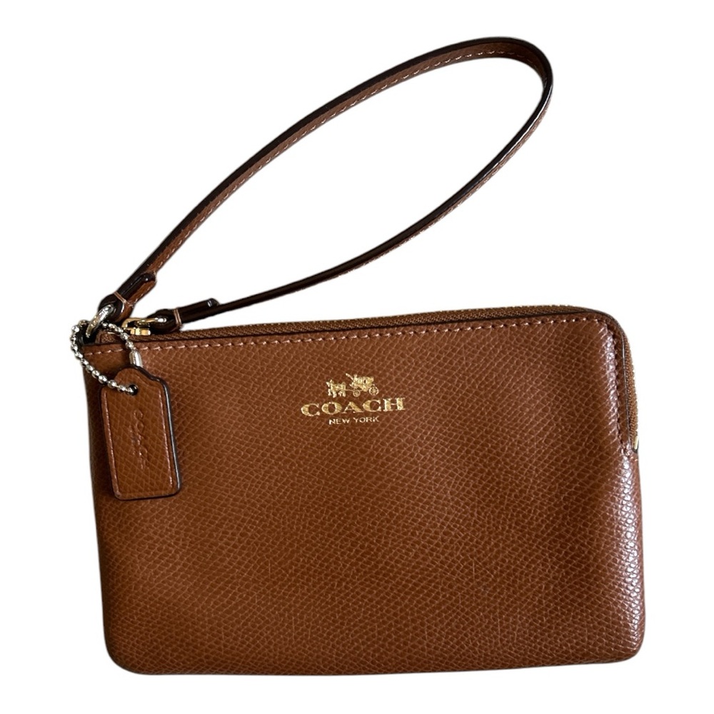 Coach Tan Leather Wristlet